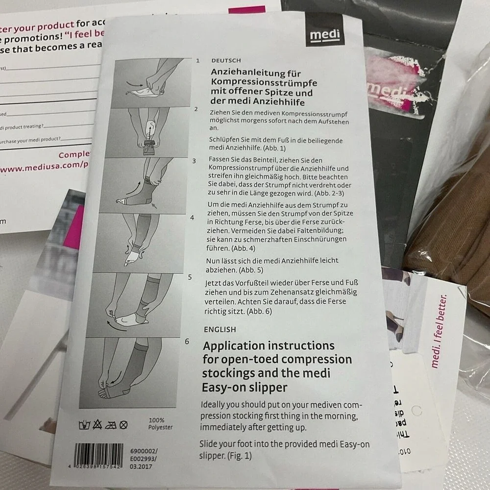 NIB Mediven Plus Compression CALF High Stockings Top‎ Band IV 20-30 Beige 17904